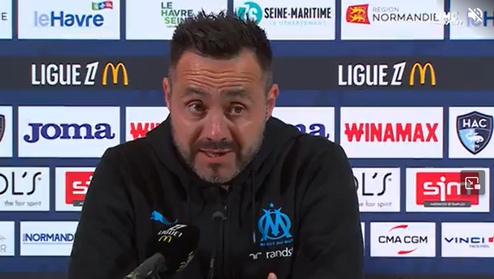 De Zerbi: Tôi chưa bao giờ có bất kỳ xung đột nào với các cầu thủ Marseille. Tôi thật may mắn khi được huấn luyện Marseille.