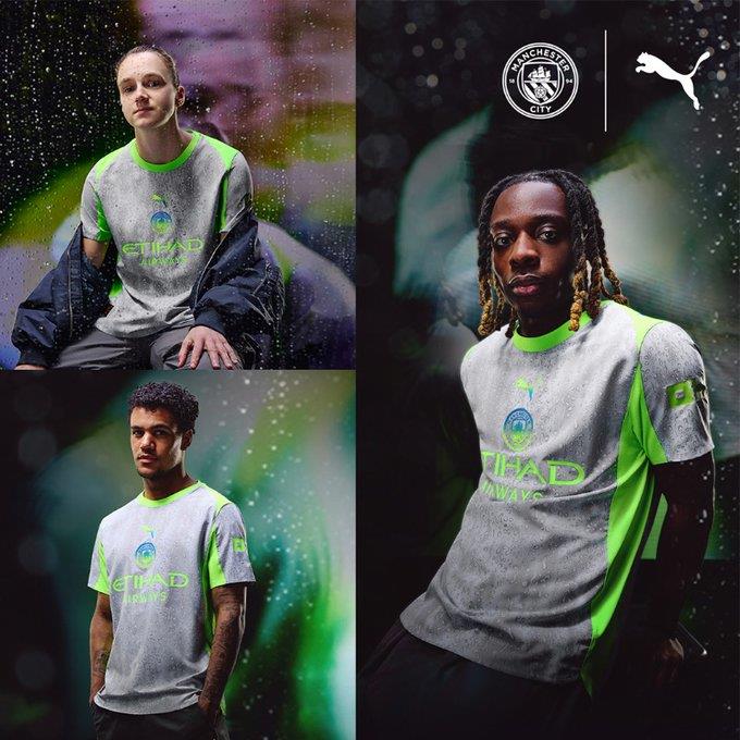 Manchester City chính thức ra mắt mẫu áo đấu sân khách thứ hai cho mùa giải mới, lấy cảm hứng từ những ngày mưa ở Manchester