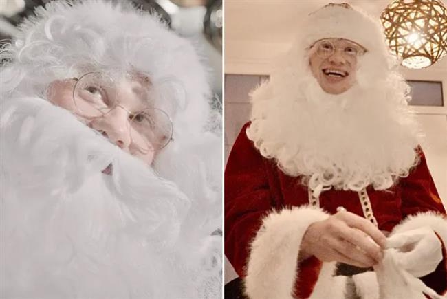 Erling Haaland trong trang phục ông già Noel. Erling Haaland trong trang phuc ong gia Noel.